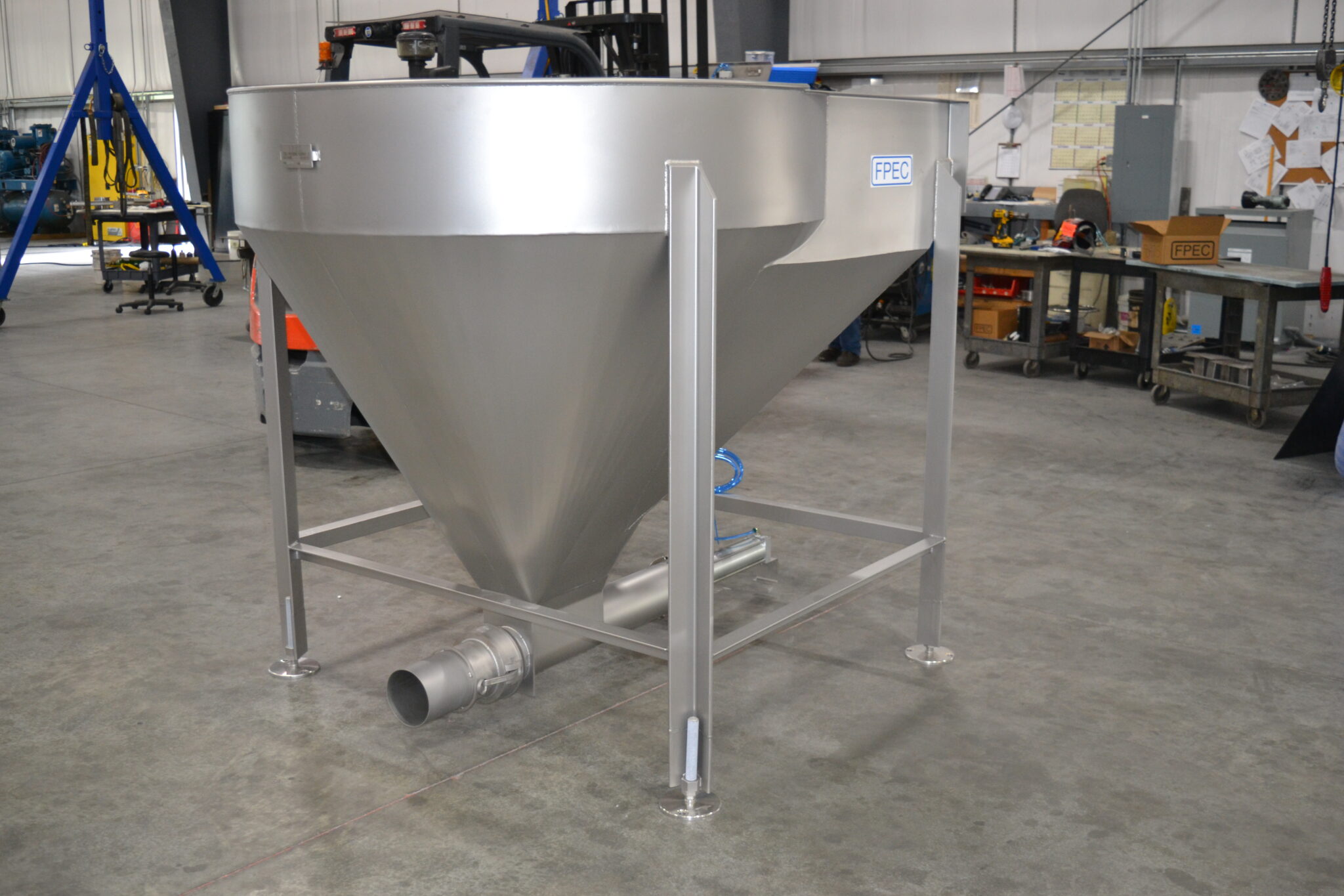 Durable Conical Hopper for Industrial Food Processing | FPEC